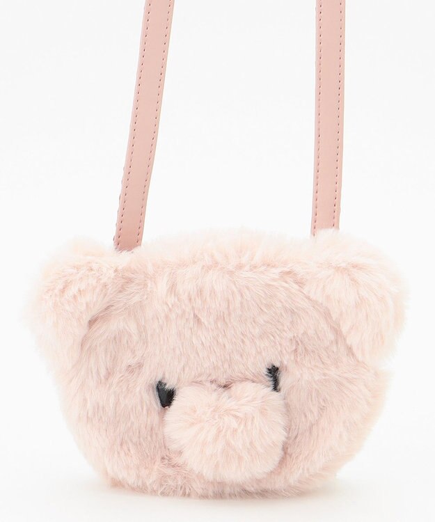 ANY KIDS アニマル移動ポケットポシェット ピンク×クマ