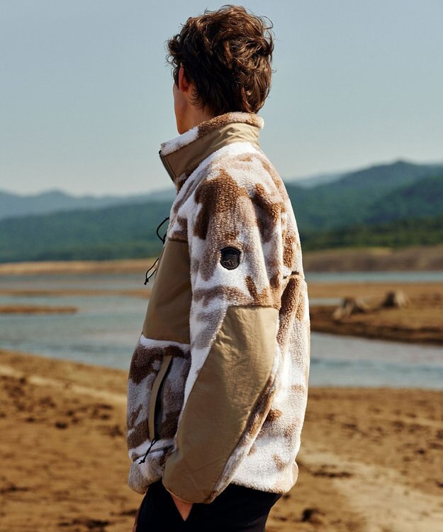 JOSEPH ABBOUD MOUNTAIN 【軽量】カモフラージュフリース ブルゾン アイボリー系7