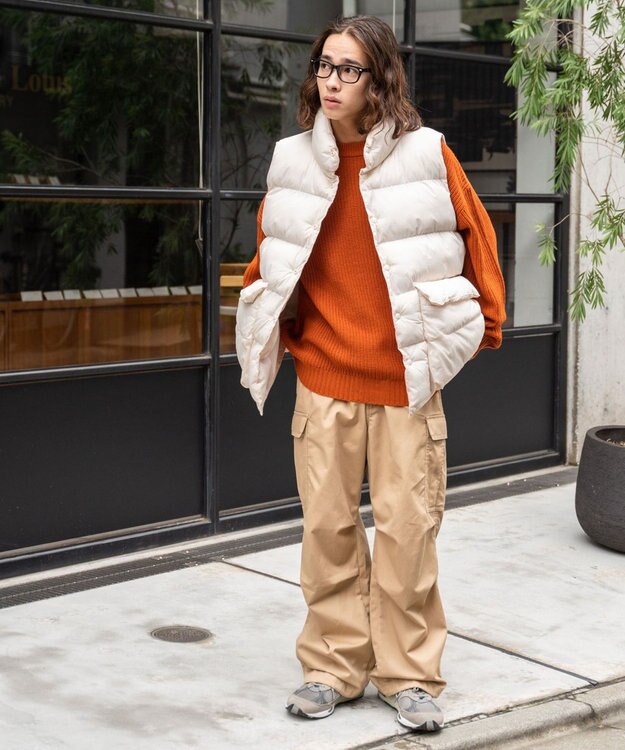 WEGO カラーナイロンパテッドベスト ホワイトその他