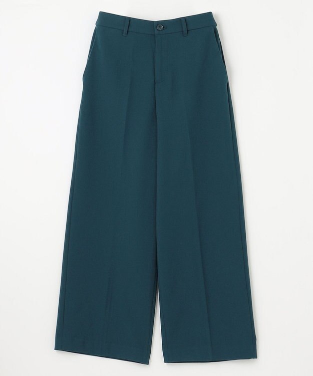 ANY L 【ウエストゴム/リントラク加工/裏起毛/ストレッチ】シークレットウォーム　ワイドパンツ グリーン