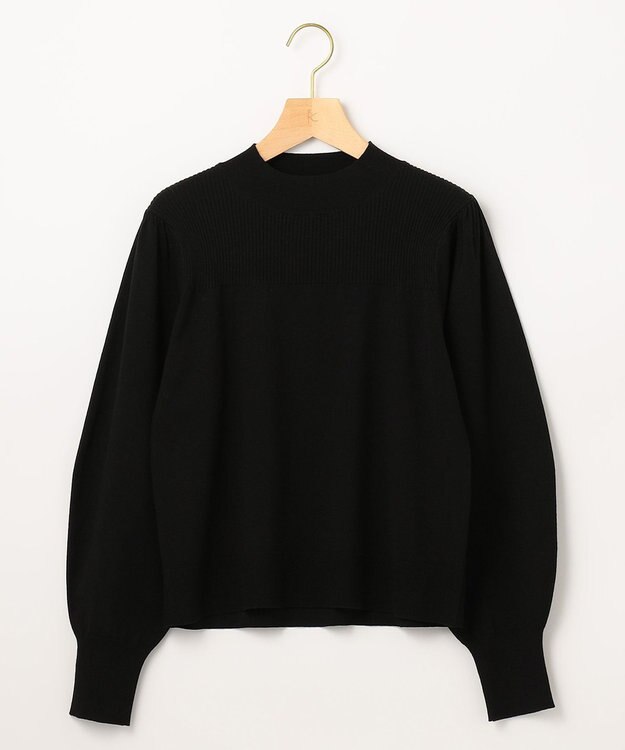 組曲 L 【洗える】Elenaパフスリーブ ニット ブラック系