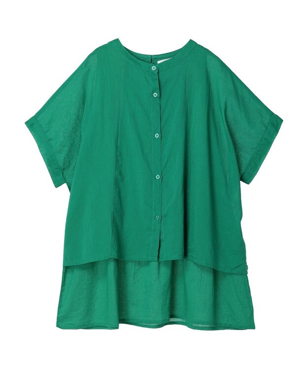 Green Parks インド綿　ＳＥＴ２点レイヤード風ブラウス Green