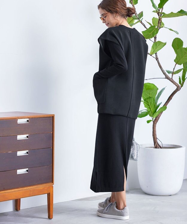 Tiaclasse 【2点セット】Wフェイスニットベスト＆ニットワンピース ブラック