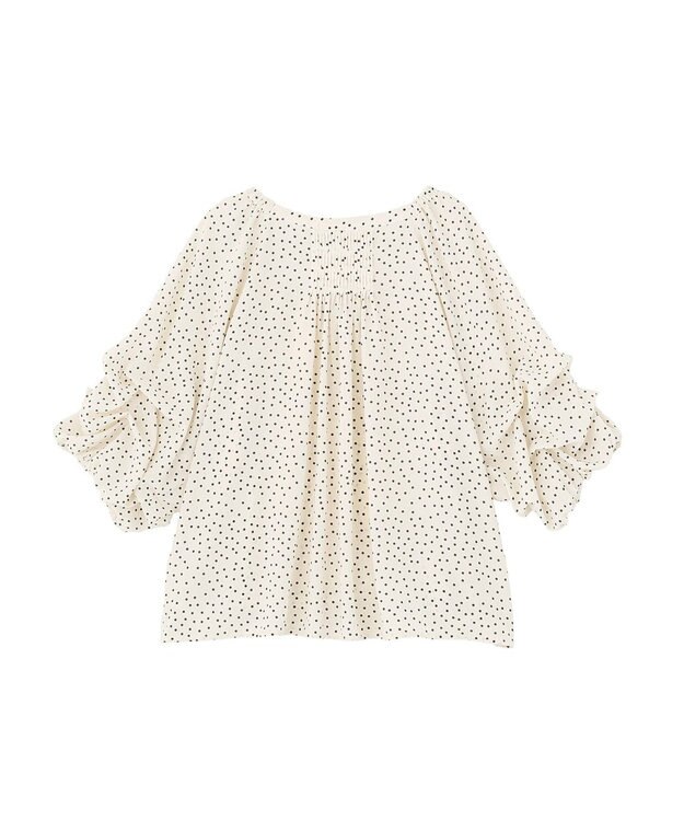 YECCA VECCA ホイップスリーブブラウス Dot