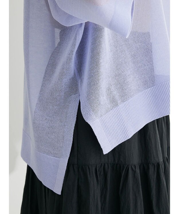 Green Parks シアーロゴニットプルオーバー Blue