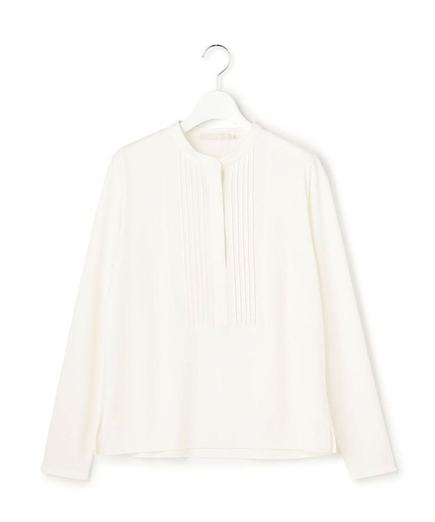 ICB L イージージョーゼット ピンタックカットソー オフホワイト