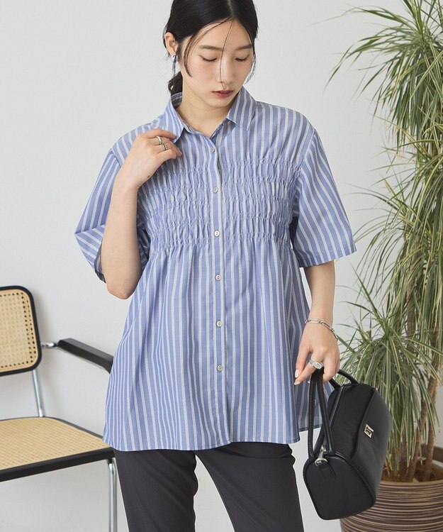 AMERICAN HOLIC シャーリング半袖シャツ Blue