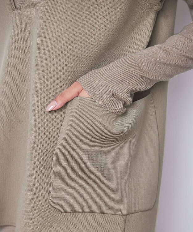 Tiaclasse 【2点セット】Wフェイスニットベスト＆ニットワンピース ベージュ