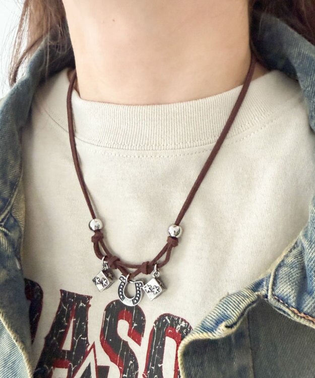 WEGO Lモチーフパーツコードネックレス 柄3