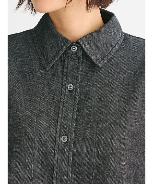 Green Parks ・ＳＵＧＡＲ　ＳＰＯＯＮ　クロップドデニムシャツ Black