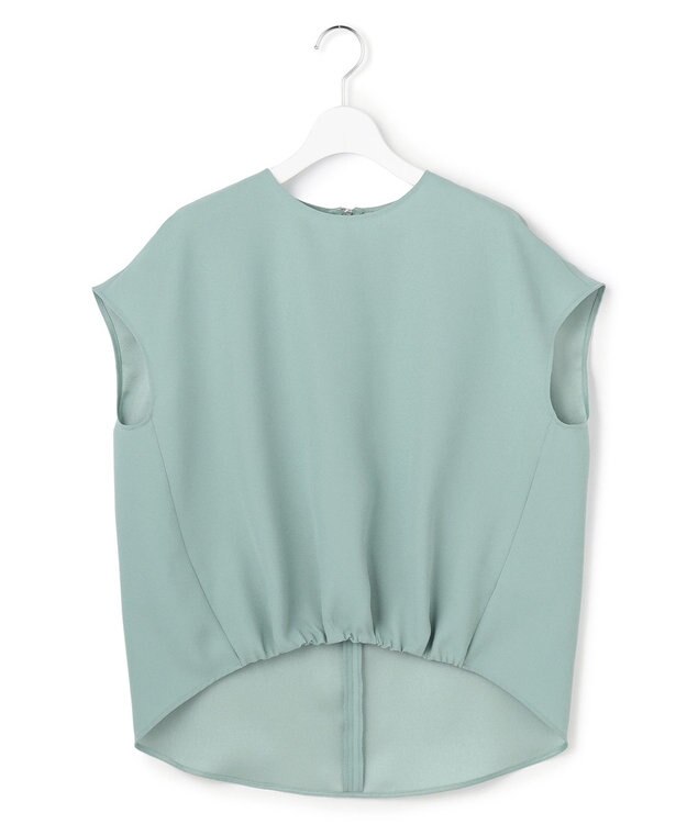 ICB 【先行予約】 FluidBackSatin フレンチスリーブブラウス ダークセージ