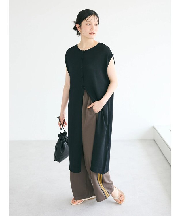 CRAFT STANDARD BOUTIQUE UVカット/接触冷感/洗える/ ニットワンピース Black