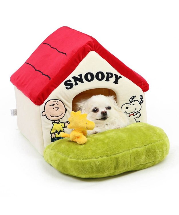 PET PARADISE スヌーピー お庭付き赤い屋根 折り畳みハウス【小】 折畳ハウス