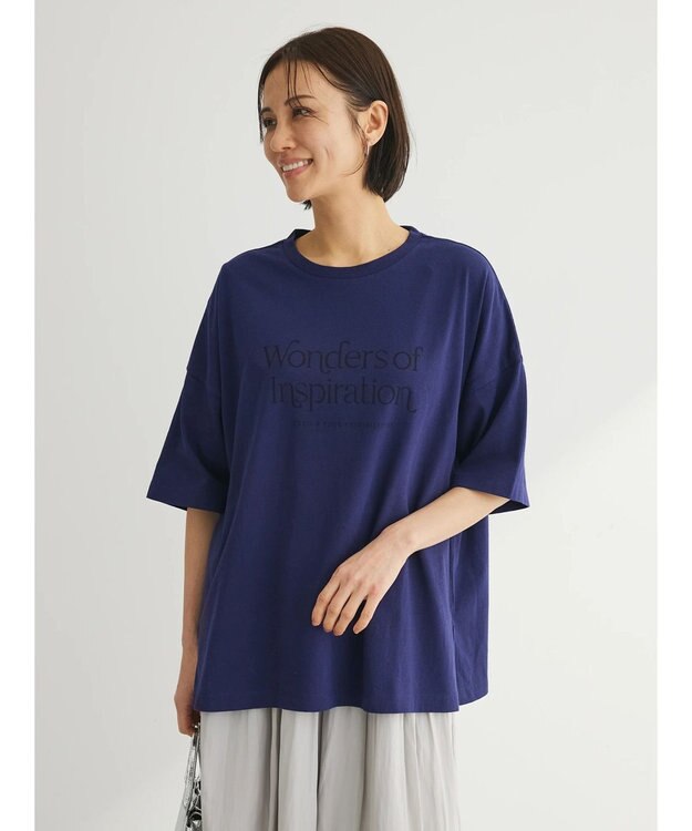 Green Parks シンプルフェミニンロゴチュニック Navy