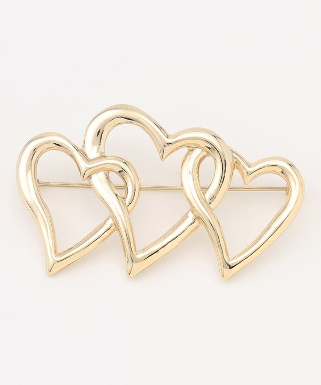 組曲 スリーハート ブローチ ゴールド系