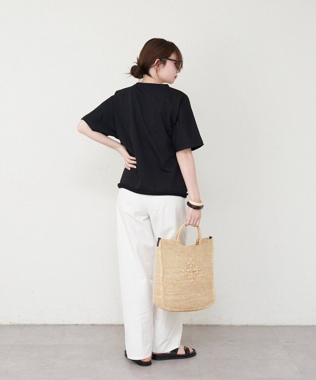 russet 《かごバッグ》インドラフィア2WAYトートバッグ(TI-368) Natural