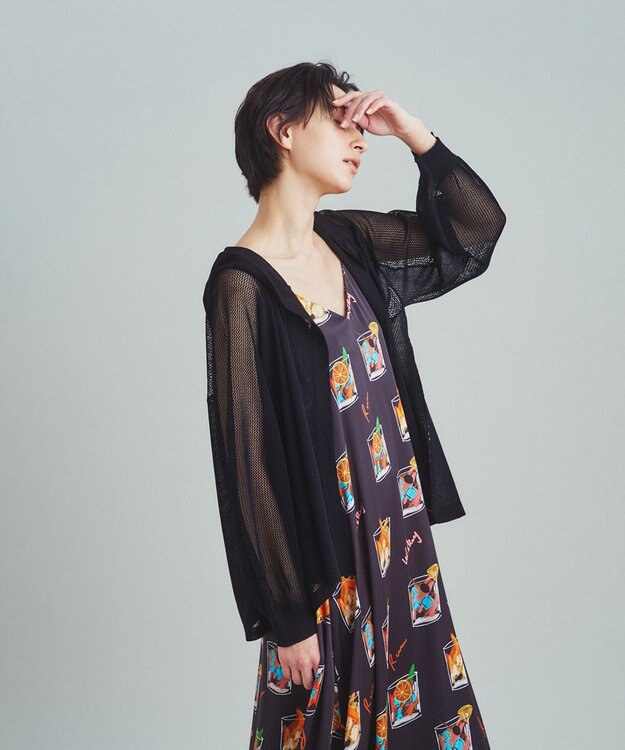 GRACE CONTINENTAL メッシュニットフーディー ブラック