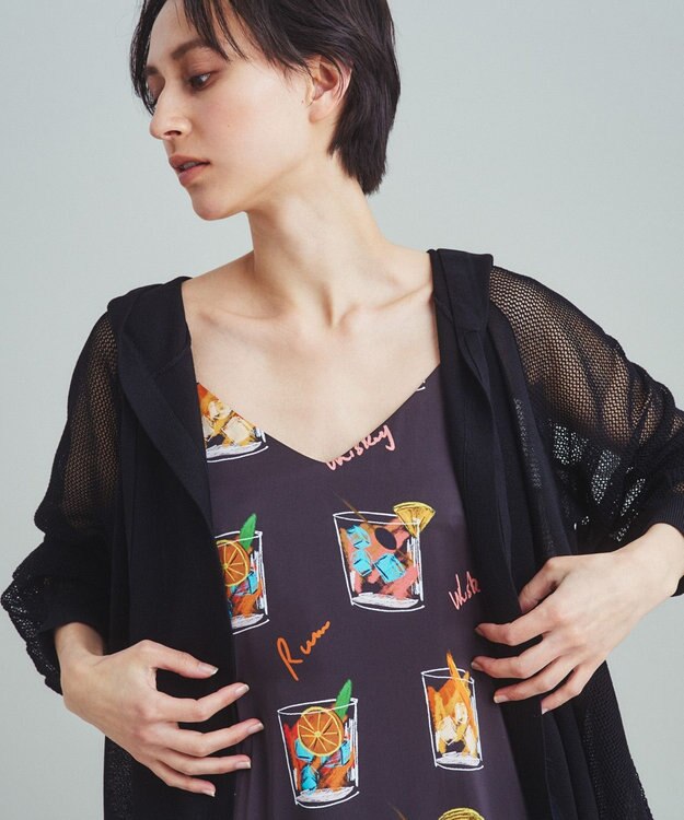 GRACE CONTINENTAL メッシュニットフーディー ブラック