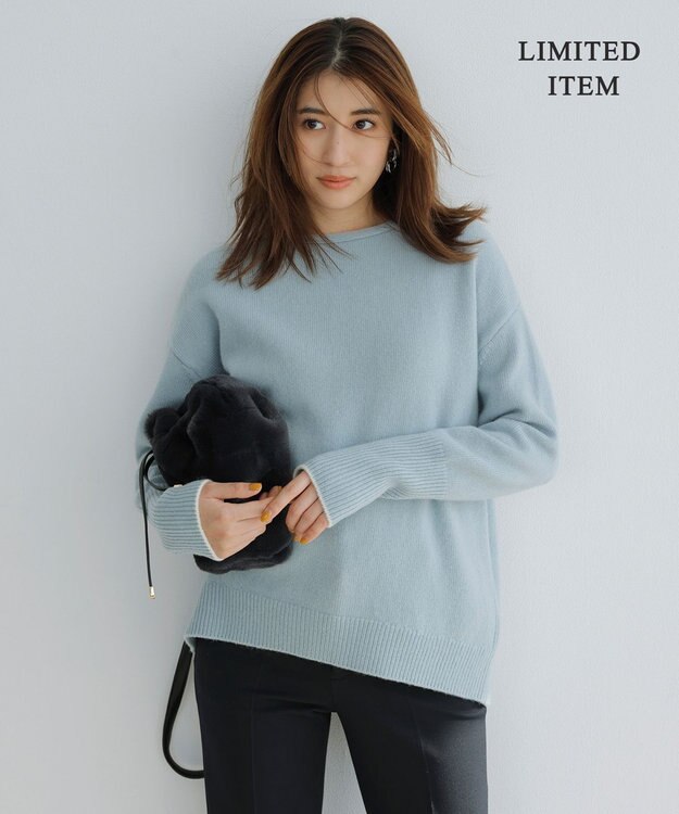 ICB L 【WEB限定】ファインメリノバルキー プルオーバー ミストグリーン系