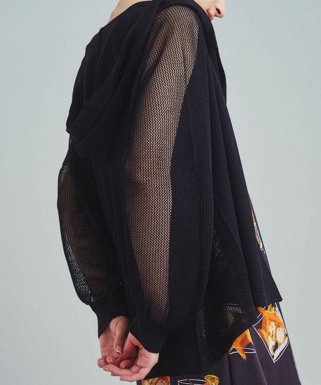 GRACE CONTINENTAL メッシュニットフーディー ブラック