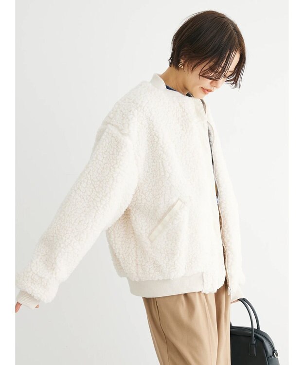 Green Parks ・Ｄｏｕｂｌｅ　Ｆｌａｇｓ　　ボアブルゾン Ivory