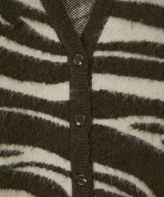 CRAFT STANDARD BOUTIQUE アニマルジャカードニットカーディガン Khaki