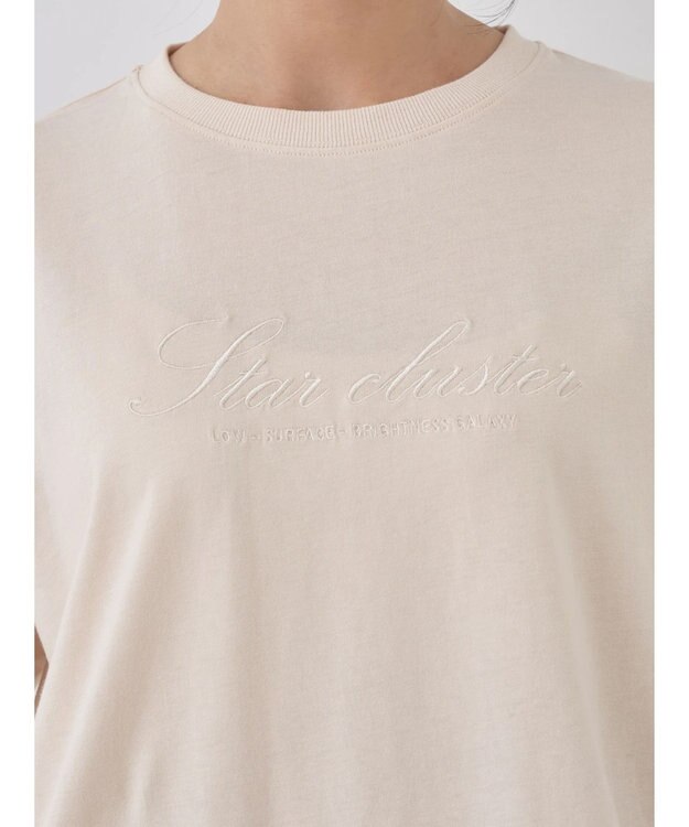 earth music&ecology ｓｔａｒ　ｃｌｕｓｔｅｒ　ロゴロンＴＥＥ Light Beige