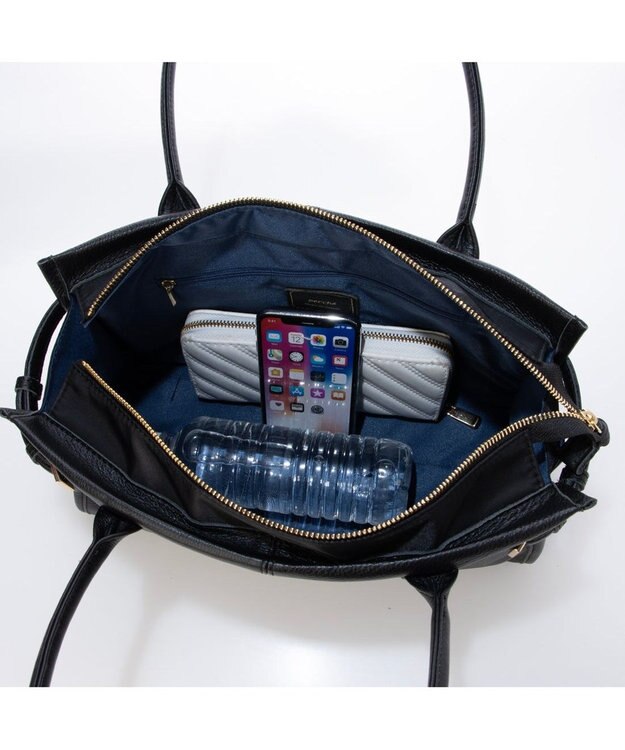 UNBILLION ペルケ perche / 牛革×ナイロンランドスケープトート ブラック