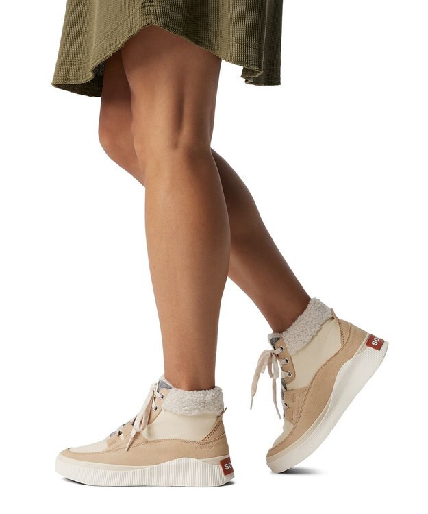 SOREL アウトアンドアバウト4 ミッドスニーカー　ウォータープルーフ Honey White, Ceramic