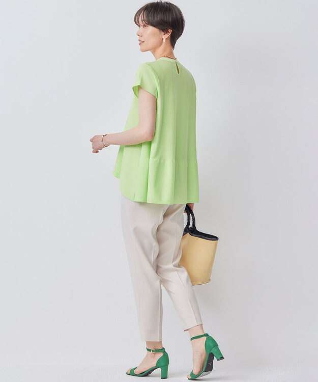 組曲 【WEB限定カラーあり】バックフレアニットTシャツ 【WEB限定】セロリ系9