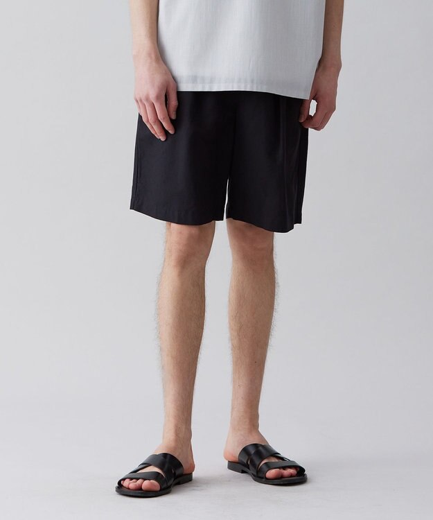 UNFILO MENS ライトリネン ショートパンツ [23年春夏商品] ブラック