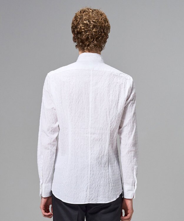 JOSEPH HOMME 新柄【オリジナル素材】ラティスジャガードストレッチ　ウィングカラーシャツ ホワイト系