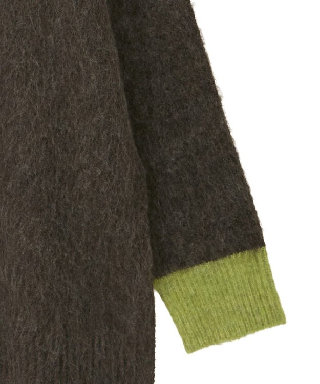 AMERICAN HOLIC 起毛バイカラーニットプルオーバー Brown