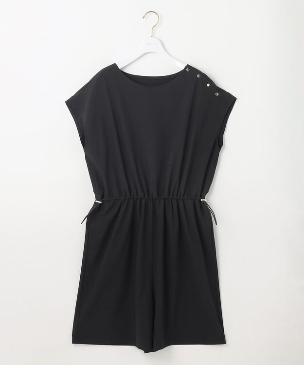 ANY SIS 【撥水・UVカット・洗える】ラッシュガードシリーズ ショートサロペット ブラック