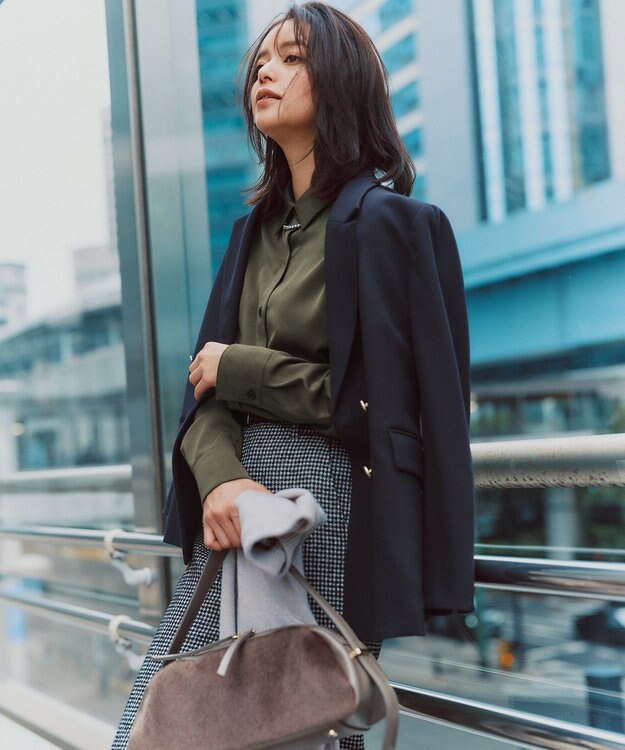 ANY SIS S ビューティサーモ2WAYストレッチ テーラードジャケット ネイビー