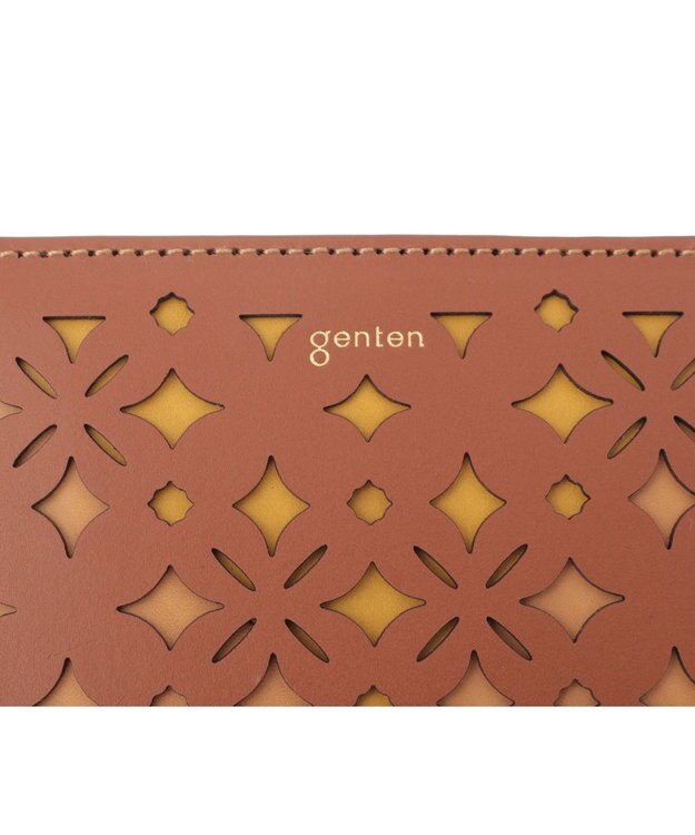 genten クアドリフォリオ 2つ折り財布 ブラウン