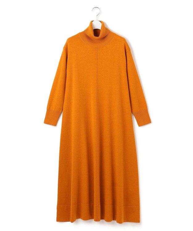 J.PRESS YORK STREET 【WOMEN】ANTI PILLING WOOL Aラインニットワンピース オレンジ系
