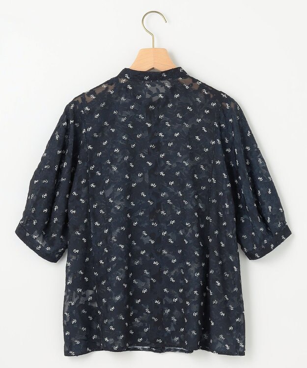 組曲 【WEB限定】フラワーボーダージャカードプリント ブラウス ネイビー系5