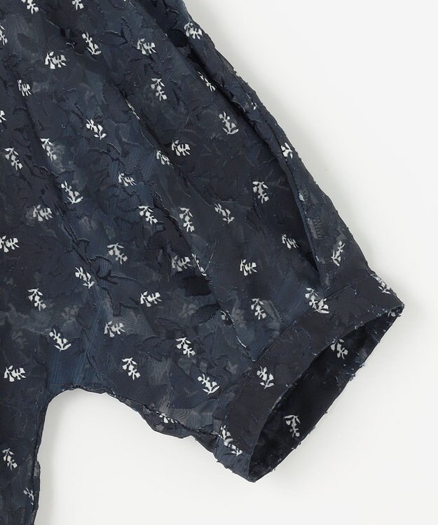 組曲 【WEB限定】フラワーボーダージャカードプリント ブラウス ネイビー系5