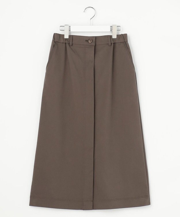 自由区 S 【カタログ掲載】ブラッシュドコットンサテンナロー スカート ダークブラウン