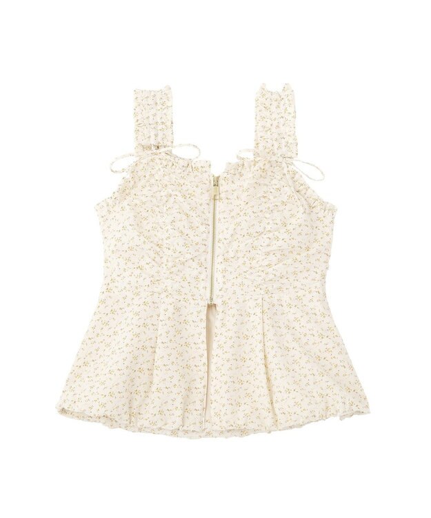 earth music&ecology フラワーペプラムビスチェ Ivory