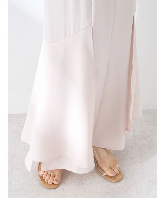 earth music&ecology サイドリブ切替バックレースアップスカート Ivory