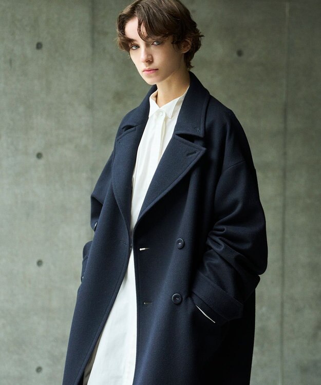 uncrave ロング チェスターコート（uncrave WHITE） ネイビー