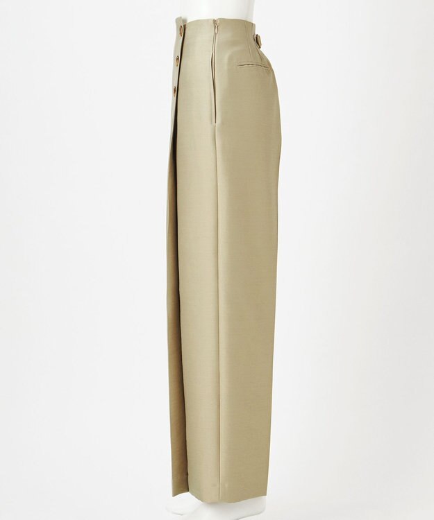 23区 【GOLD LABEL】ウールダブルクロス フロントボタン ワイドパンツ モスグリーン