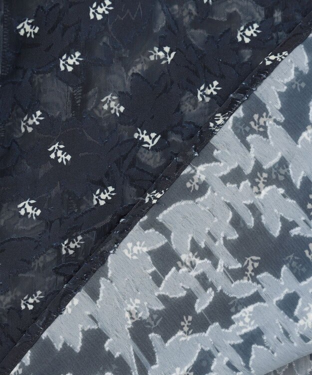 組曲 【WEB限定】フラワーボーダージャカードプリント ブラウス ネイビー系5