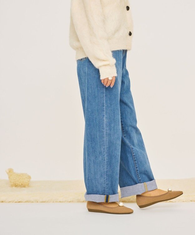 steppi 【洗える/防臭】パール付 メリノウール ポインテッドパンプス ベージュ