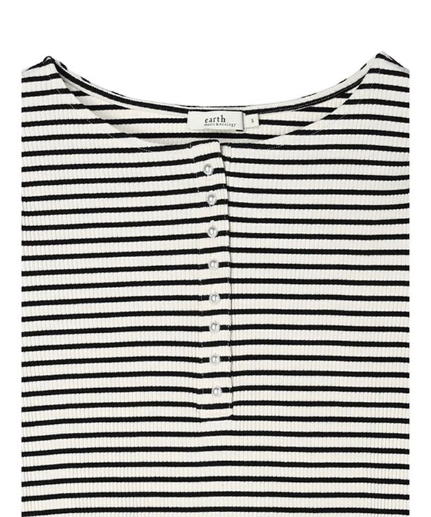 earth music&ecology パールヘンリーリブプルオーバー Border