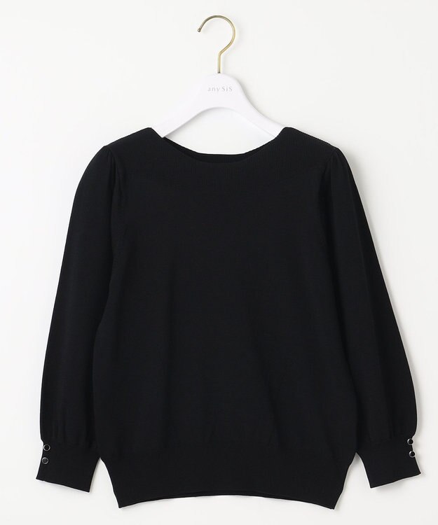 ANY SIS 【洗える】パフスリーブ ニット ブラック