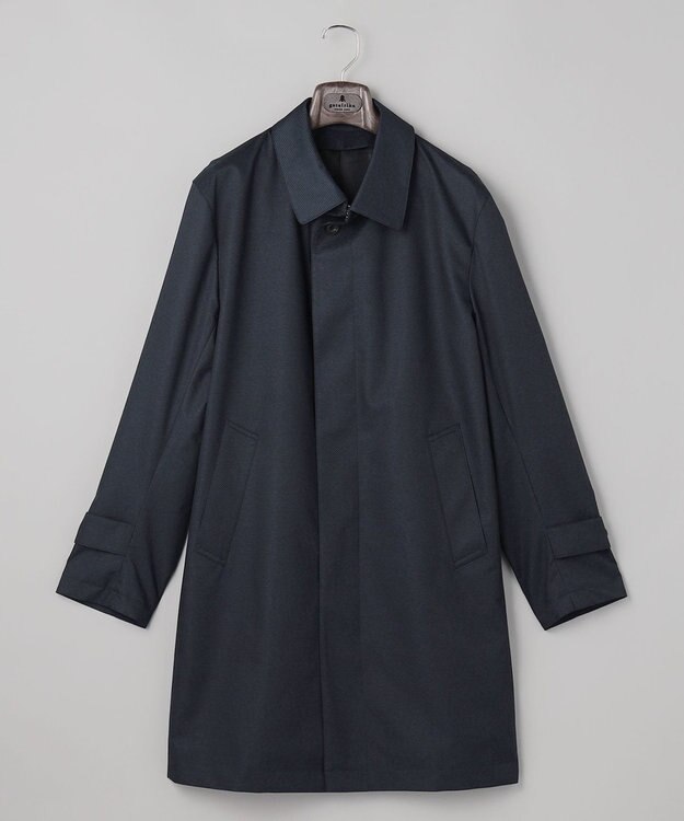 GOTAIRIKU 25年新作/3シーズン対応【防水/軽量/シワになりにくい】メランジカルゼ ステンカラーコート_無地 ネイビー系
