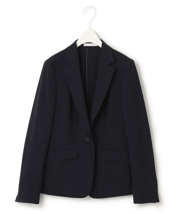 ICB 【洗える】レーヨンライクトロ テーラードジャケット ネイビー系